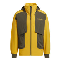 adidas Terrex Voyg Trans J Printing Logo Zipper Stand Collar Sun Protection Jacket Yellow HN2028