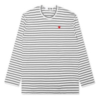 COMME des GARCONS PLAY تي شيرت صغير مخطط بشعار "رمادي" AZ-T218-051-3