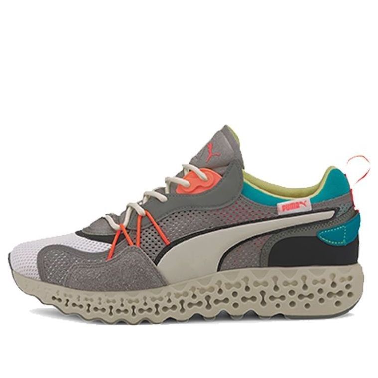 حذاء PUMA Calibrate المُرمم باللون الأبيض والأخضر الزمردي 373529-01