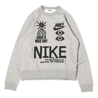 Men's Nike Logo Round Neck Printing Long Sleeves Pullover Gray DQ4170-063