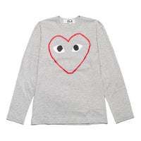 COMME des GARCONS PLAY Red Love Printing Gray Long Sleeves Grey AZ-T270-051