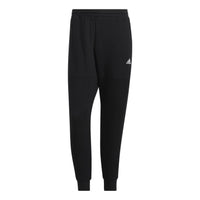 بنطال رياضي رجالي من adidas بلون سادة محبوك بأقدام متباينة، أسود HE7444