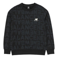 New Balance Logo Full Print Sports Round Neck Pullover Black AMT14333-BK