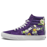 حذاء رياضي Vans SK8-HI مزين بنقشة زهور بلون بنفسجي نيلي/ أبيض حقيقي VN0A4BV6TS8