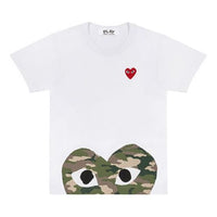COMME des GARCONS PLAY Camouflage Short Sleeve White AZT244