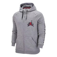 جاكيت Air Jordan بغطاء رأس وشعار جرافيكي "رمادي" DH9507-091