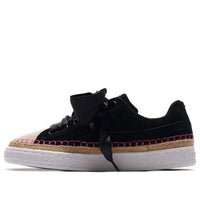 (WMNS) حذاء رياضي PUMA Suede Heart Sneakerdrille Ribbon أسود/وردي 369237-01