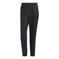 بنطال رياضي رجالي adidas neo SS22 CE BRNDED WTP مطبوع عليه شعار WTP برباط وحزام خصر مرن أسود HC9704