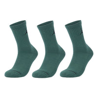 Air Jordan Everyday Max Crew Basketball Casual Sports Breathable Sports Socks Couple Style 3 Pairs Gray Green SX5545-333