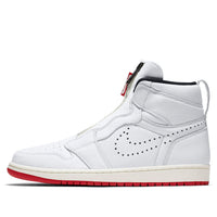 حذاء Air Jordan 1 Retro High Zip باللون الأبيض والأحمر الجامعي AR4833-100