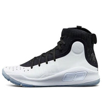 (GS) حذاء Under Armour Curry 4 Mid 'Black White' 1295995-004