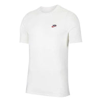 تيشيرت Nike Sportswear Heritage Small Logo بلون سادة وأكمام قصيرة باللون الأبيض CK2384-133
