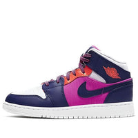(GS) حذاء Air Jordan 1 Mid "وردي ناري" 555112-602