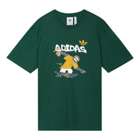 adidas originals Cartoon Printing Round Neck Short Sleeve Forest Green HB2741