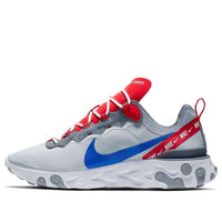 حذاء Nike React Element 55 باللون الرمادي والأحمر الملكي CD7340-001