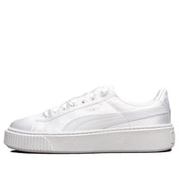 PUMA Basket Platform Thick Sole Heighten Unisex White Silk 365133-05