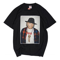 تيشيرت SS15 من Supreme بأكمام قصيرة مطبوع عليه شخصية نيل يونج للجنسين باللون الأسود SUP-SS15-651