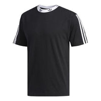 تي شيرت adidas Trefoil Ribbed Tee 'Black White' ED5609