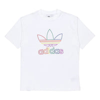 adidas originals Pride Tee Rainbow Logo Short Sleeve White FI0882