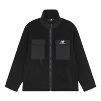 New Balance Logo Velvet Jacket Asia Sizing 'Black' AMJ23358-BK