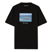 Palm Angels Getty Speedboat Tee 'Black White' PMAA001S23JER0031001