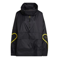 (WMNS) adidas by Stella McCartney Half-Zip Mid-Length Windbreaker 'Black Yellow' HG6886