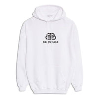 (WMNS) Balenciaga Pullover Drawstring Hoodie White 570792TEV199044