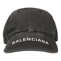 قبعة بيسبول من Balenciaga بشعار من قماش الدنيم المغسول "أسود/أبيض" 617160-4A2B4-1077