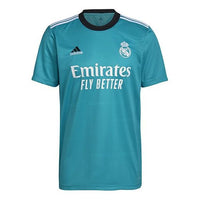 قميص أديداس ريال مدريد الثاني للمشجعين بأكمام قصيرة لكرة القدم/كرة القدم باللون الأخضر الملكيت H40951 للرجال