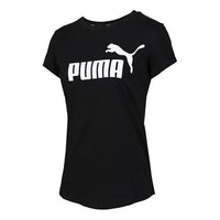 (WMNS) PUMA Sports Gym Print Short Sleeve Black 581631-01