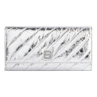 (WMNS) Balenciaga Crush Wallet On Chain Metallized Quilted 'Silver' 781723210IW8110