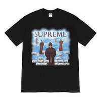 حذاء Supreme Week 1 Levitation مطبوع بأكمام قصيرة للجنسين باللون الأسود SUP-FW19-066