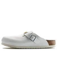 Birkenstock Boston ESD Natural Leather Narrow Fit Sandals 'White' 0061378