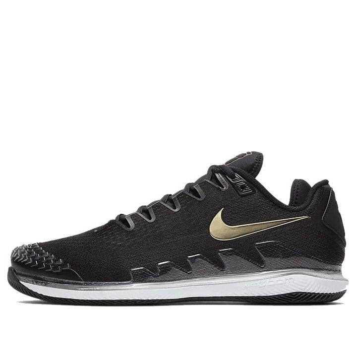 حذاء Nike Air Zoom Vapor X Knit باللون الأسود المعدني الذهبي AR0496-003