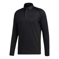 adidas Brushed Brushed Ls Pl Golf Sports Training Casual Long Sleeves Polo Black FS6844