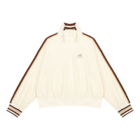 (WMNS) New Balance Half Zip Sweatshirt 'Cream White Red' AWT23561-MCU