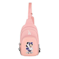 حقيبة كتف كبيرة من MLB USA x DISNEY Mickey باللون الوردي 5F5D5AC37EB22EGS
