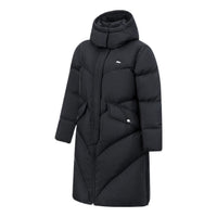 (WMNS) Li-Ning Logo Long Down Jacket 'Black' AYMT116-3
