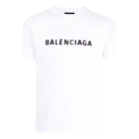 تيشيرت Balenciaga Blurred Logo T-Shirt "White Black" 661705TKVD59040