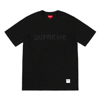 تي شيرت Supreme SS19 Shatter أسود مطرز بشعار كبير وأكمام قصيرة للجنسين SUP-SS19-005