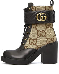 (WMNS) حذاء بوت غوتشي بشعار G مزدوج "بني داكن" 719849-AABD0-1183
