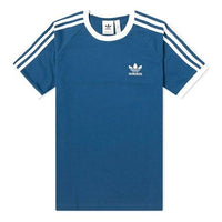 adidas originals 3-Stripes Tee Casual Round Neck Loose Logo Stripe Short Sleeve Ocean Blue FM3772
