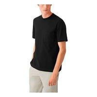 Men's HERMES SS21 Solid Color H Round Neck Short Sleeve Black H072025HA02