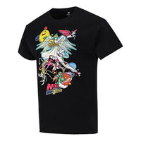 تي شيرت رجالي من Nike Sports Running Casual مطبوع برقبة دائرية وأكمام قصيرة باللون الأسود DM7917-010