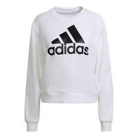 (WMNS) سويت شيرت فضفاض بشعار adidas Essentials باللون الأبيض HD1783