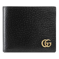 Gucci 26 GG Marmont Leather Bi-Fold Wallet 'Black Gold' 428726-DJ20T-1000