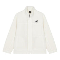 New Balance FW22 Logo Cotton Coat Asia Sizing 'White Black' AMJ23351-CIC