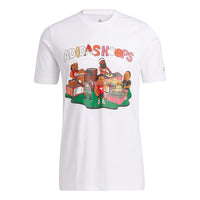 adidas CHINA S1 Tee Basketball Cartoon Printing Casual Sports Short Sleeve White H43987