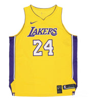 قميص/سترة كرة سلة رياضية أصلية من Nike Icon Edition NBA، إصدار AU Player، Lakers Kobe 24 Yellow AQ2107-728