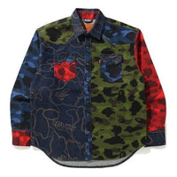 قميص A Bathing Ape x Levis Crossover SS21 مموه بأكمام طويلة "متعدد الألوان" 1H23-131-904